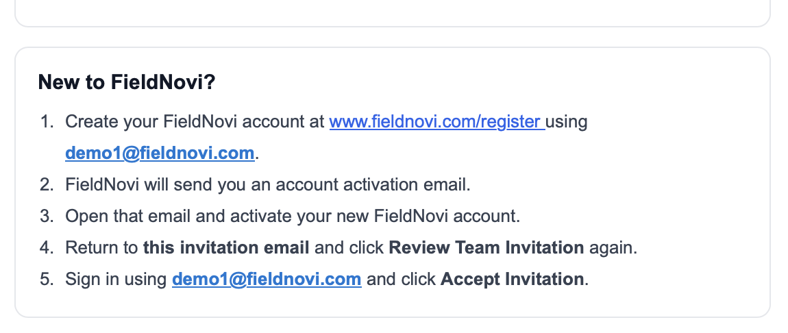 New users register and activate first, then return to the invitation.